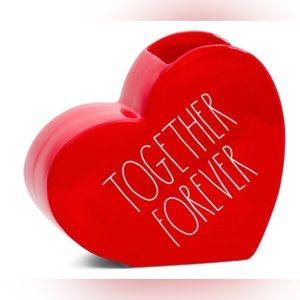 Large Rae Dunn Together Forever Tilted Heart Vase